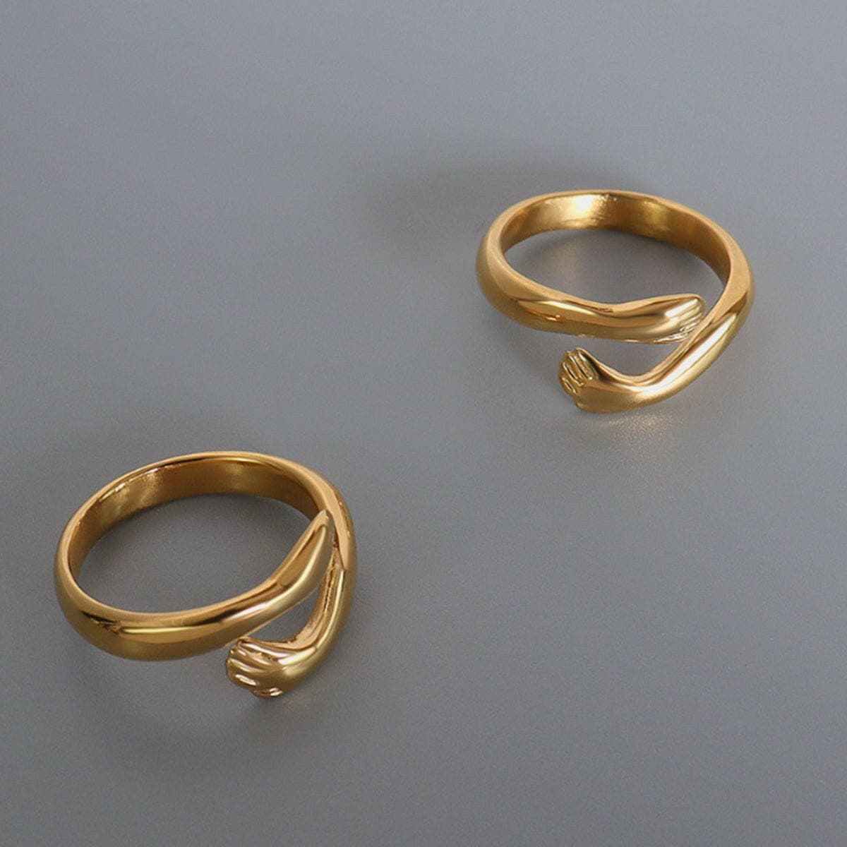 Elegant titanium steel hug ring - Love Salve